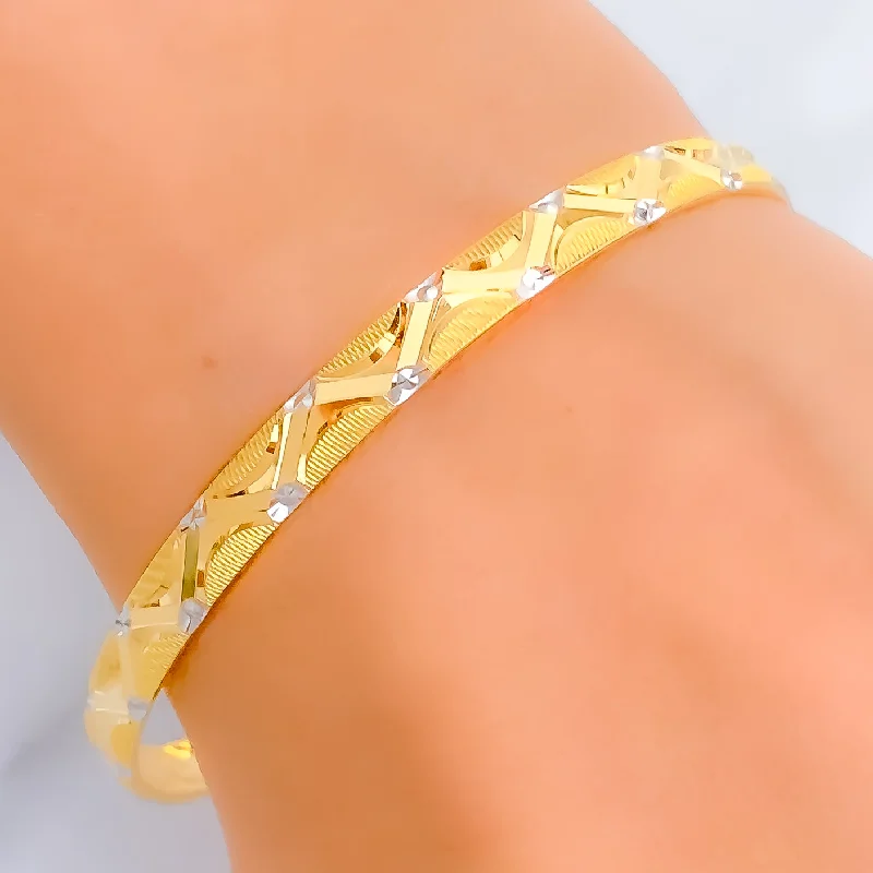 Women’s stackable bracelet-Dynamic Classy 22k Gold Bangle