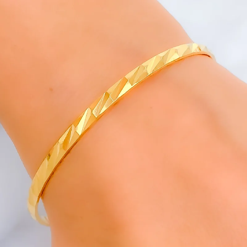 Women’s tennis bangle-Traditional Radiant 22k Gold Bangle