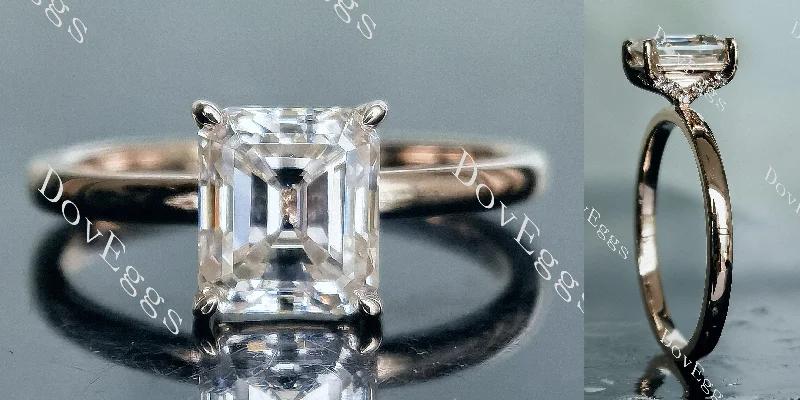 Women’s personalized engagement rings-Doveggs Elizabeth Taylor Krupp cut moissanite engagement ring