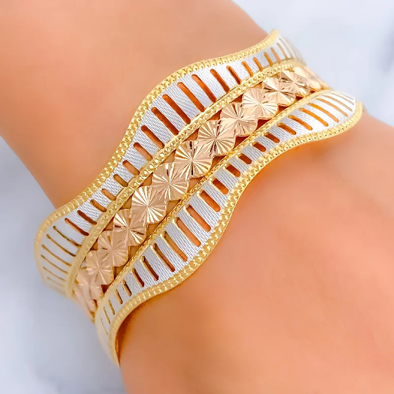 Women’s dainty bracelet-Vibrant Majestic 22k Gold Bangle