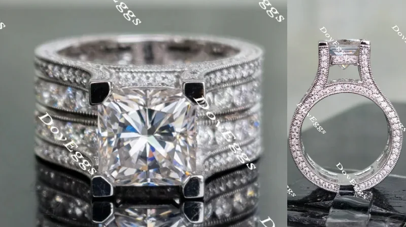 Women’s luxurious diamond engagement rings-Doveggs paved moissanite engagement ring