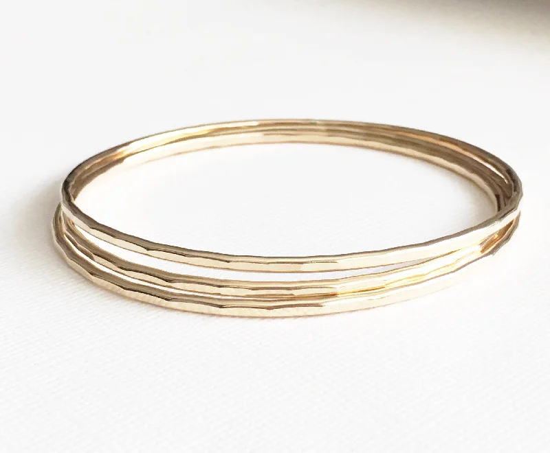 Women’s tennis bangle-Carly bangles set - gold filled (B184)