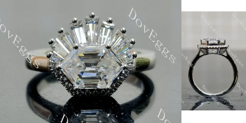 Women’s wedding and engagement rings-The Gatsby Dovie Doutch Marquise cut halo moissanite engagement ring