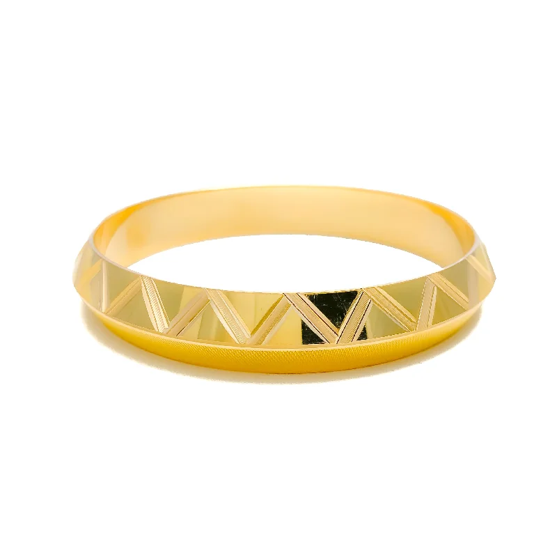 Women’s crystal beaded bracelet-Geometric Upscale Men's 22k Gold Bangle