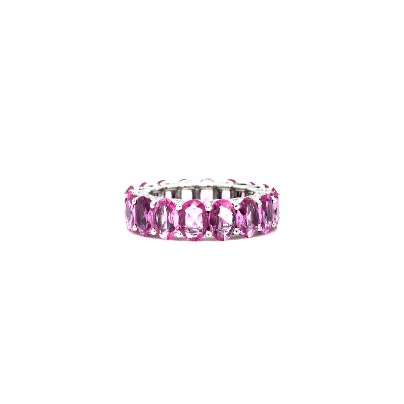 Women’s elegant sapphire ring-PINK SAPPHIRE ETERNITY RING