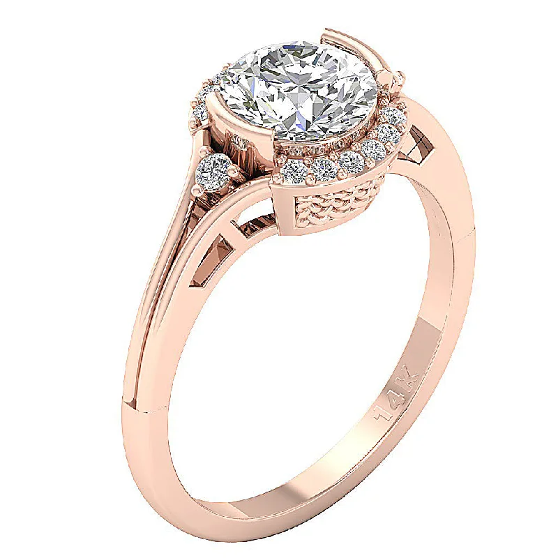 Women’s engagement rings with baguette diamonds-The Miller 14k White Gold Genuine Diamond Solitaire Engagement Ring