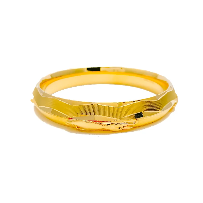 Women’s luxury bracelet-Decadent Regal Men's 22k Gold Bangle