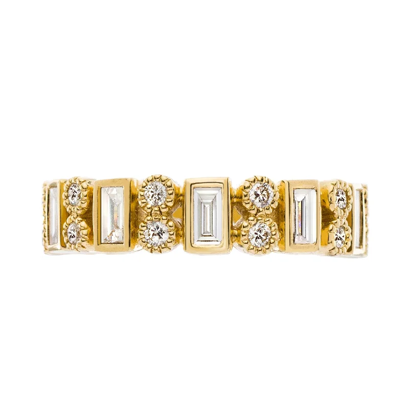 Women’s radiant-cut engagement rings-Modern Heritage White Diamond Band