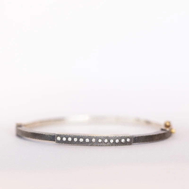 Women’s crystal beaded bracelet-Rene Escobar | Diana 2.5mm Bangle