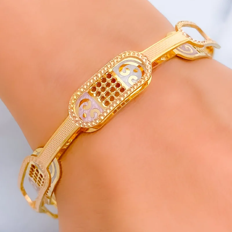 Women’s trendy bracelet-Imperial Glowing 22k Gold Classy Bangle