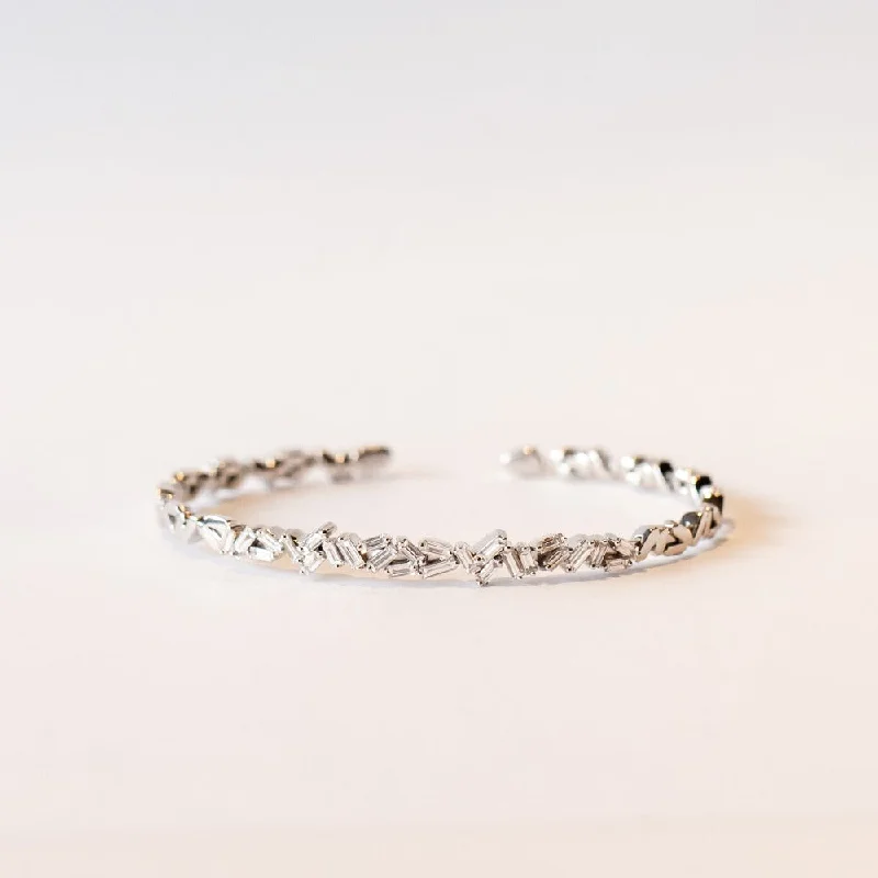 Women’s leather wrap bracelet-Suzanne Kalan | 18k Classic Fireworks Diamond Bangle