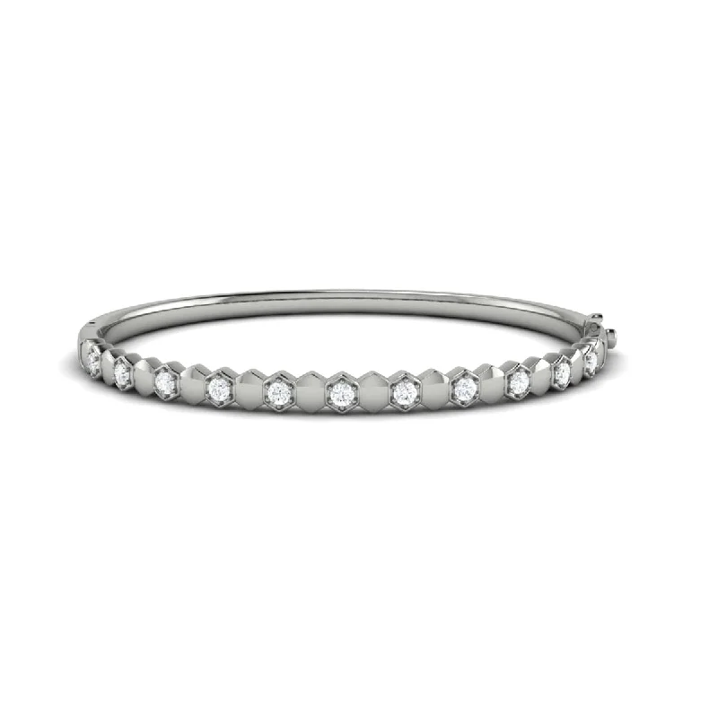 Women’s infinity bangles-Alternating Diamond Honeycomb Bangle