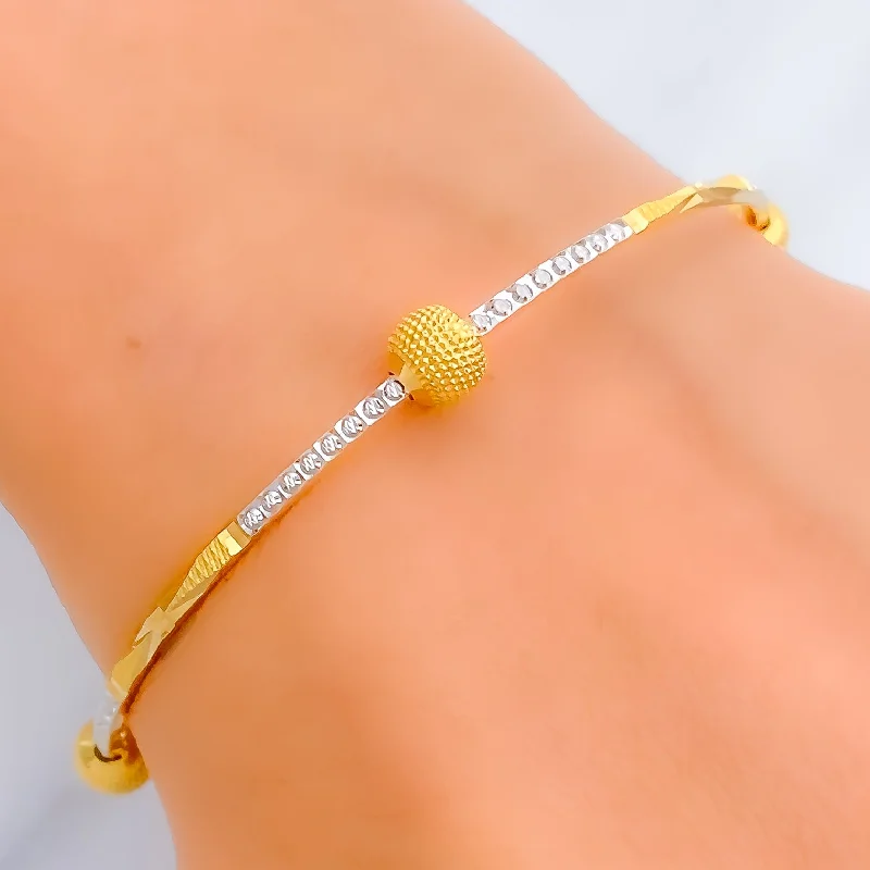 Women’s diamond bracelet-Vibrant Orb 22k Gold Bangle