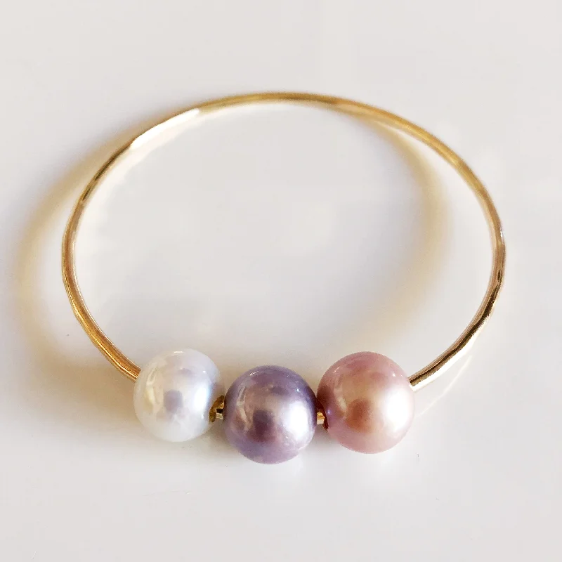 Women’s round bangles-Bangle PAIGE - edison pearls (B387)