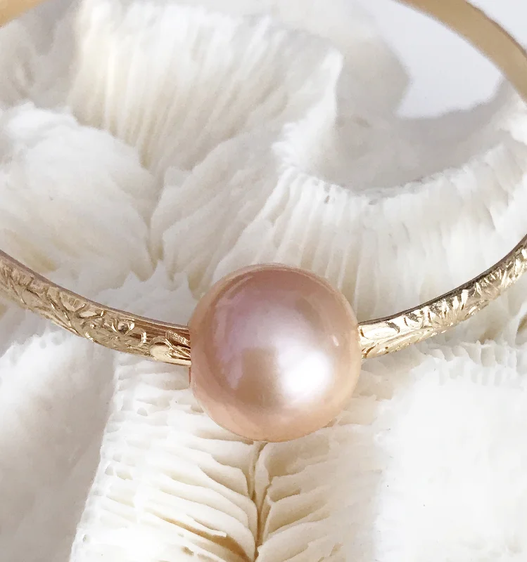 Women’s casual bracelet-Bangle ALII - pink Edison pearl ( B315)