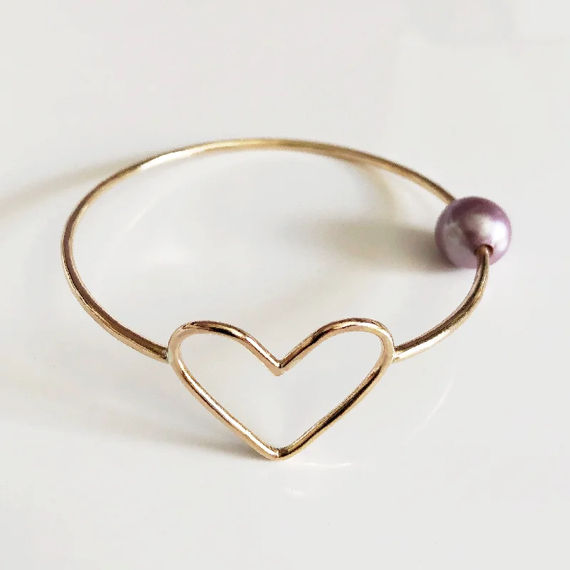 Women’s chunky bracelet-Bangle EDEN - lavender pearl (B422)