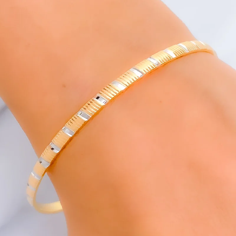 Women’s gold-plated bracelet-Beautiful Refined 22k Gold Bangle