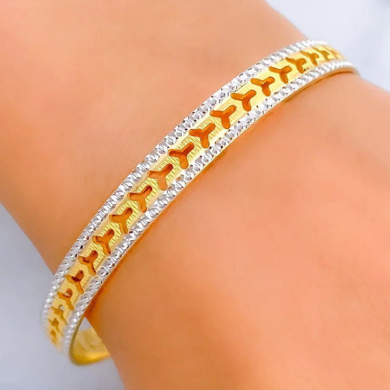 Women’s silver tennis bracelet-Opulent Charming 22k Gold Bangle