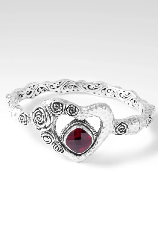 Women’s unique bangles-Precious Rose Bangle™ in Red Lab Created Ruby