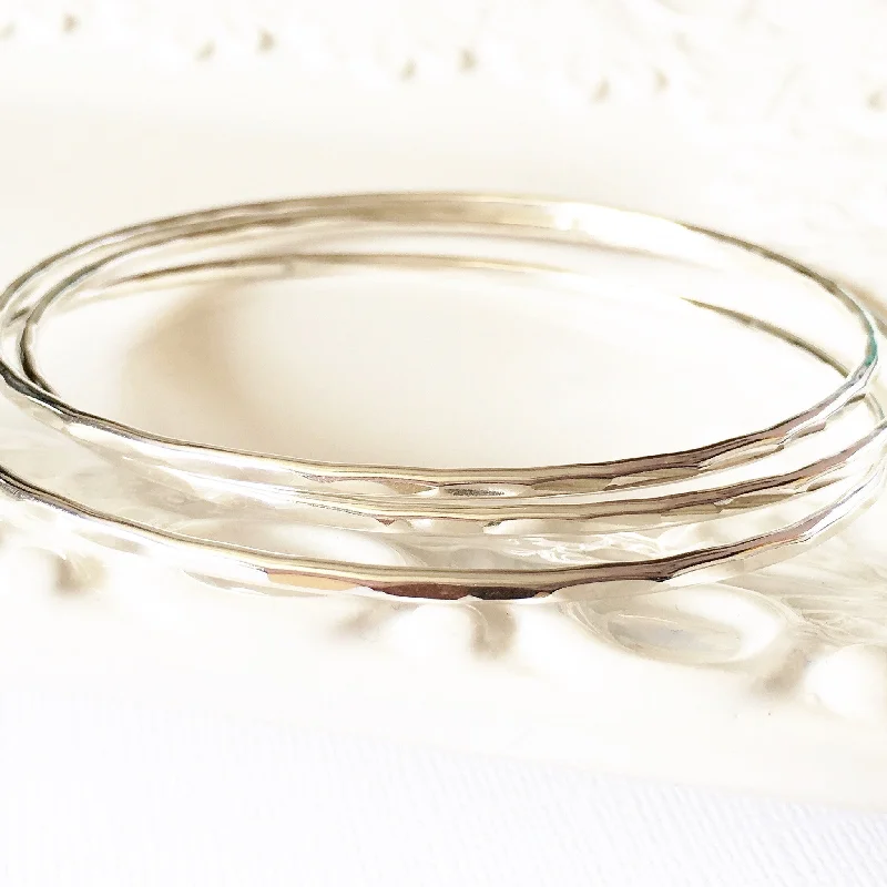 Women’s diamond bangle-Carly bangles set - sterling silver (B166)