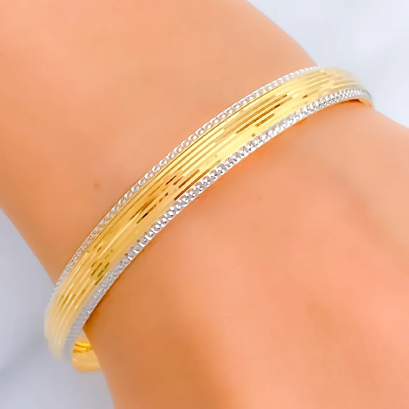 Women’s rose gold bracelet-Opulent Gleaming 22k Gold Bangle