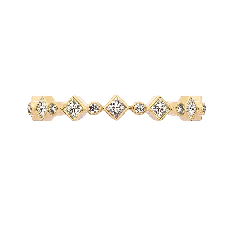 Women’s halo-set engagement rings-Catherine White Diamond Band