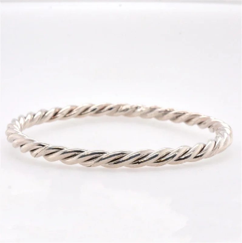 Women’s unique bangles-Sterling Silver Twisted Bangle