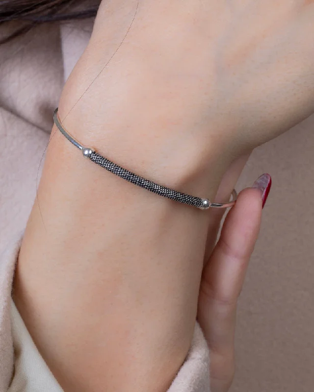 Women’s engraved bracelet-Boho Ball (02) Bangle