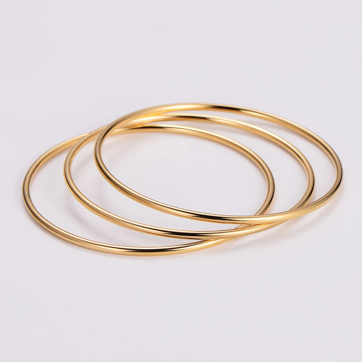 Women’s men’s bracelet-Elegant Simple Style Solid Color 304 Stainless Steel 18K Gold Plated Bangle In Bulk