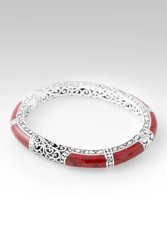 Women’s silver bangles-Share Joy Bangle™ in Red Sponge Coral