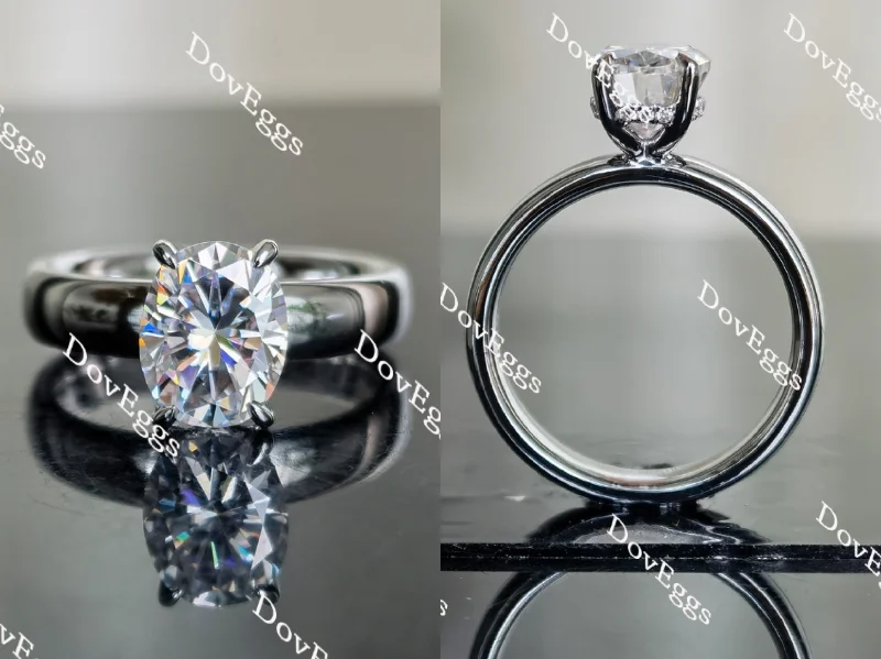 Women’s luxury engagement rings-Doveggs oval wide band moissanite engagement ring