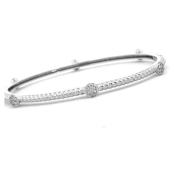 Women’s gold bangles-Diamond Station Bangle