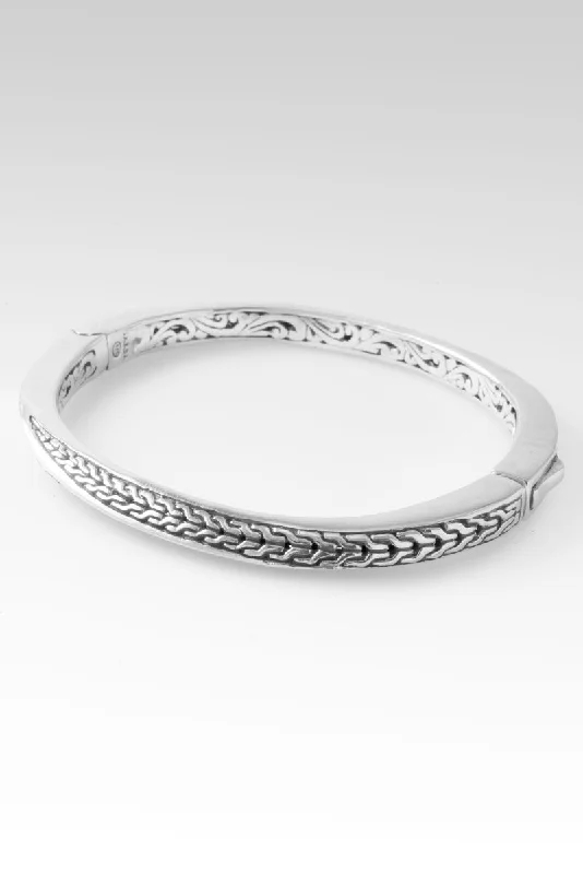 Women’s minimalist bracelet-We Will Stand Together Reversible Bangle™ in Chainlink