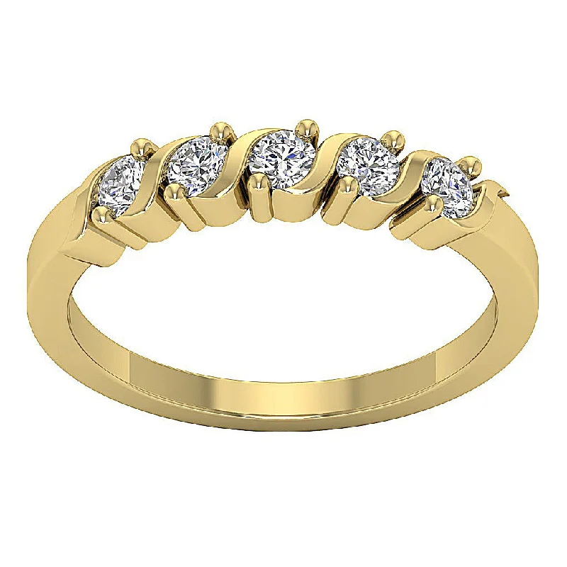 Women’s three-stone engagement rings-The Amiri 14K Yellow Gold Vintage Five Stone Engagement Diamond Ring