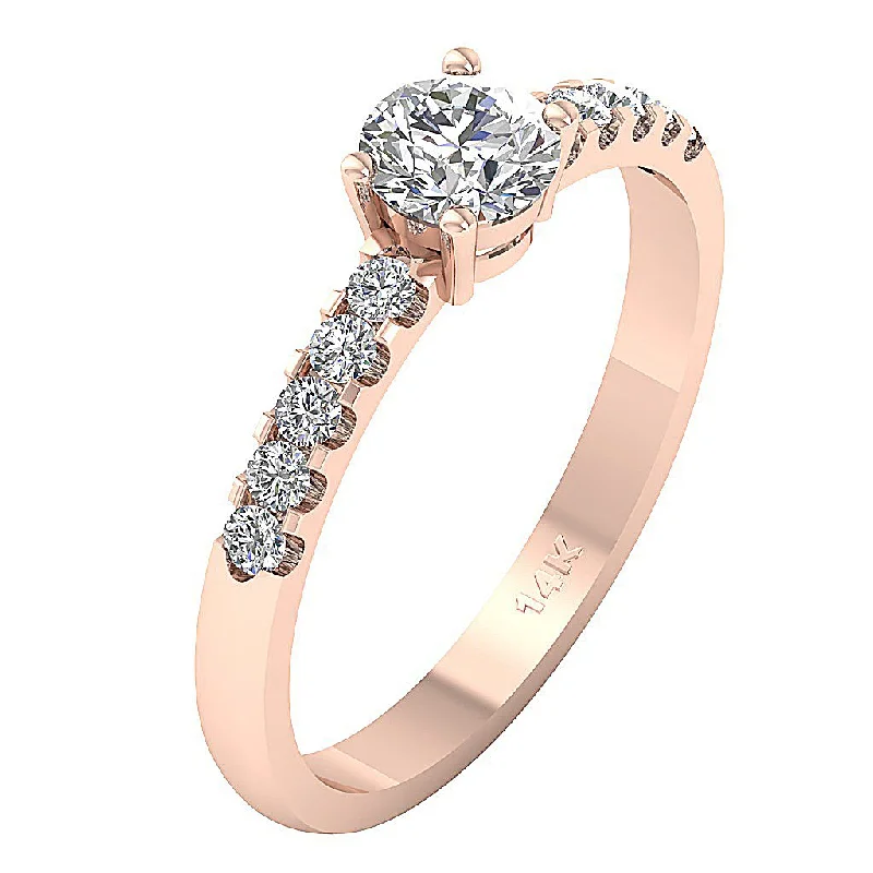 Women’s engagement rings for women-The Camilo Natural Diamond 14k Rose Gold Solitaire Engagement Ring