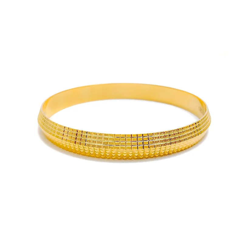 Women’s beaded bangle-Charming Opulent Men's 22k Gold Bangle