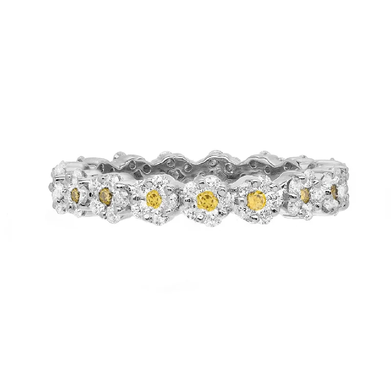 Women’s affordable diamond engagement rings-Rosetta White and Yellow Diamond Band