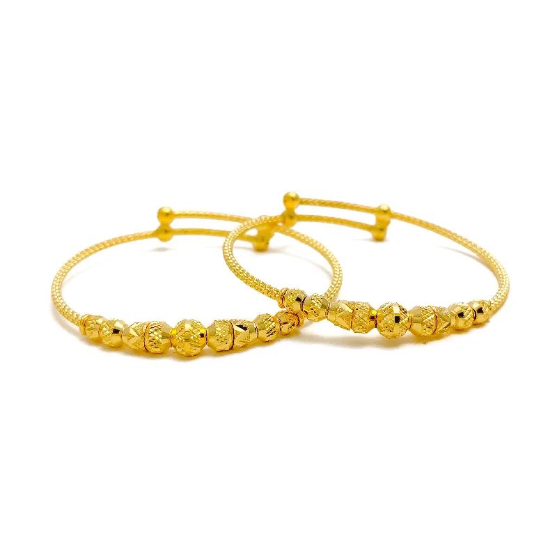 Women’s fashion bangles-Delightful Charming 22k Gold Adjustable Baby Bangle - Single