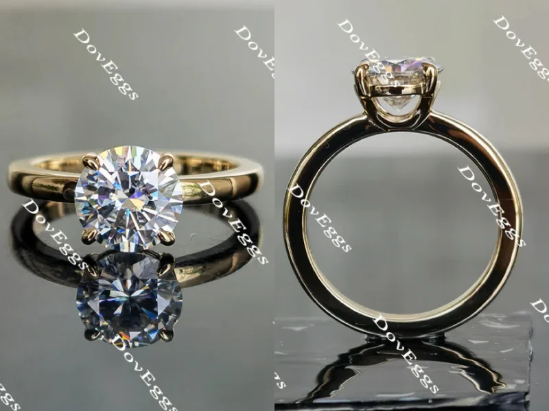 Women’s antique engagement rings-DovEggs solitaire moissanite engagement ring