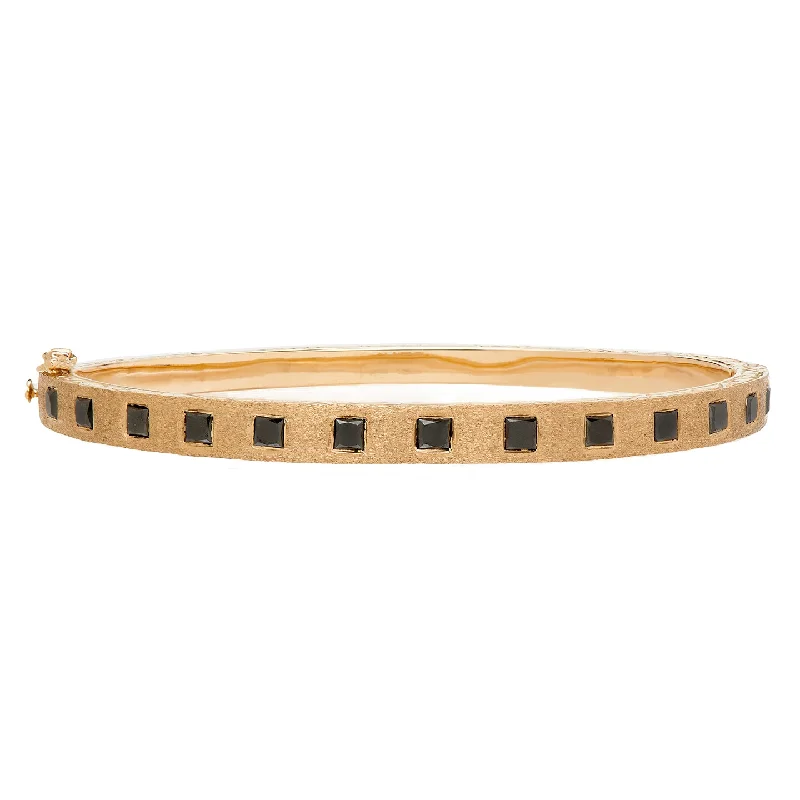 Women’s layered bracelet-Dunes Edge Black Diamond Wide Bangle