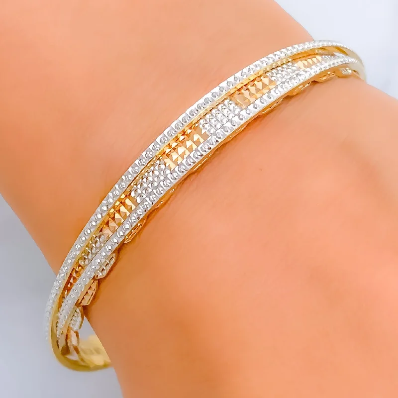 Women’s birthstone bracelet-Mesmerizing Elliptical 22k Gold Rare Bangle