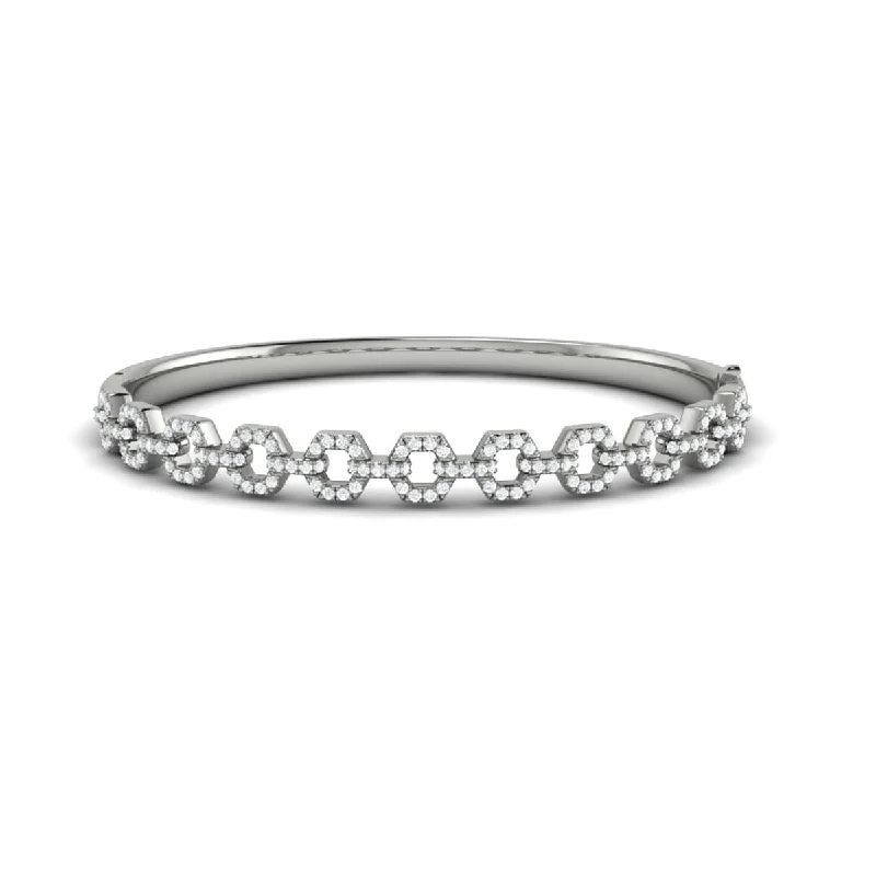 Women’s luxury bracelet-Diamond Open Link Bangle