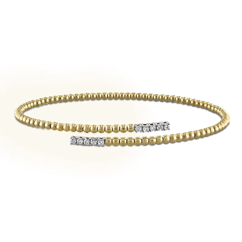 Women’s bangle with stones-Miadora 1/5ct TW Diamond Bangle in 14k Two-Tone Yellow and White Gold