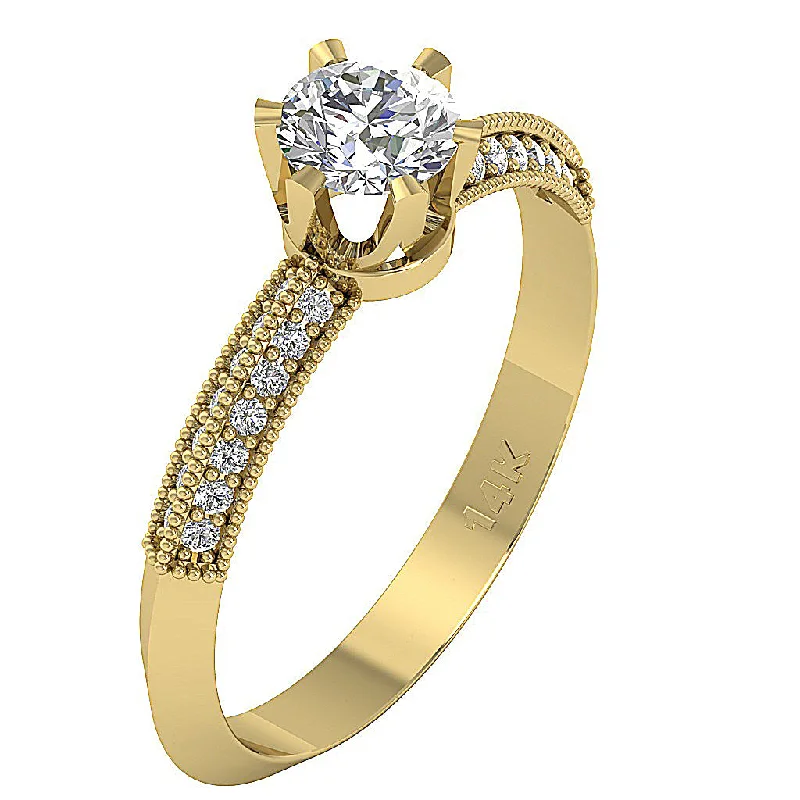 Women’s unique diamond engagement rings-The Crue Elegant Solitaire Engagement White Gold Diamond Ring For Her