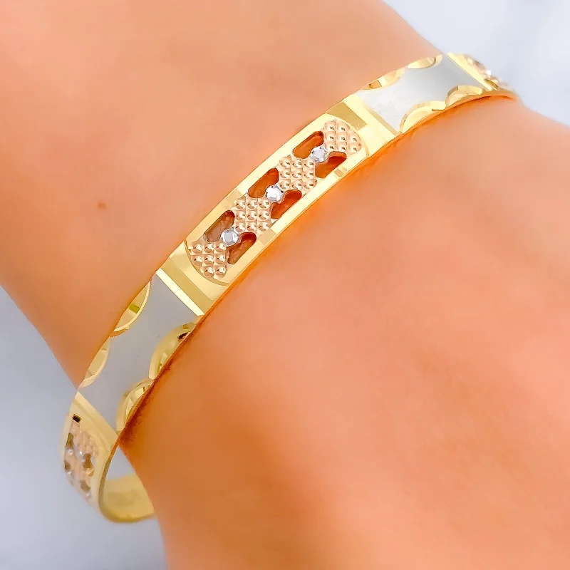 Women’s gold-plated bangle-Sophisticated Matte Finish 22k Gold Bangle