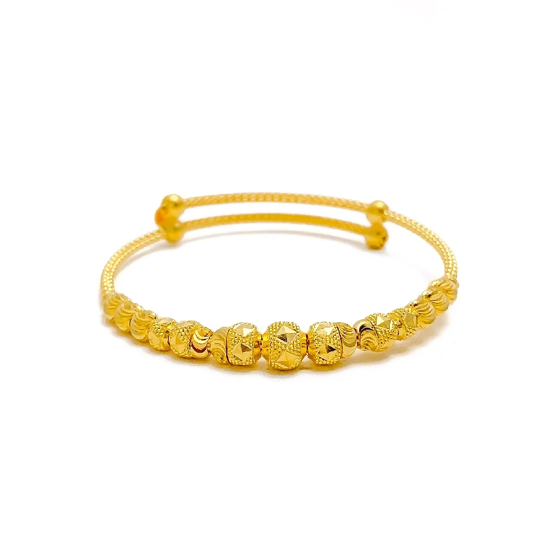 Women’s personalized bracelet-Dazzling Elevated 22k Gold Baby Bangle