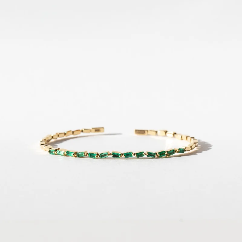 Women’s infinity bangles-Suzanne Kalan | 18k Emerald Baguette Bangle