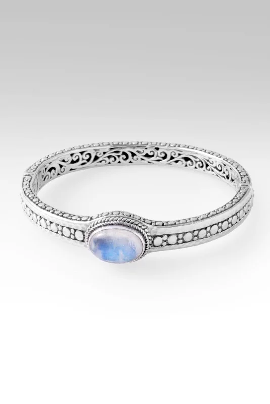 Women’s stackable bangles-Serve with Humility Bangle™ in Rainbow Moonstone