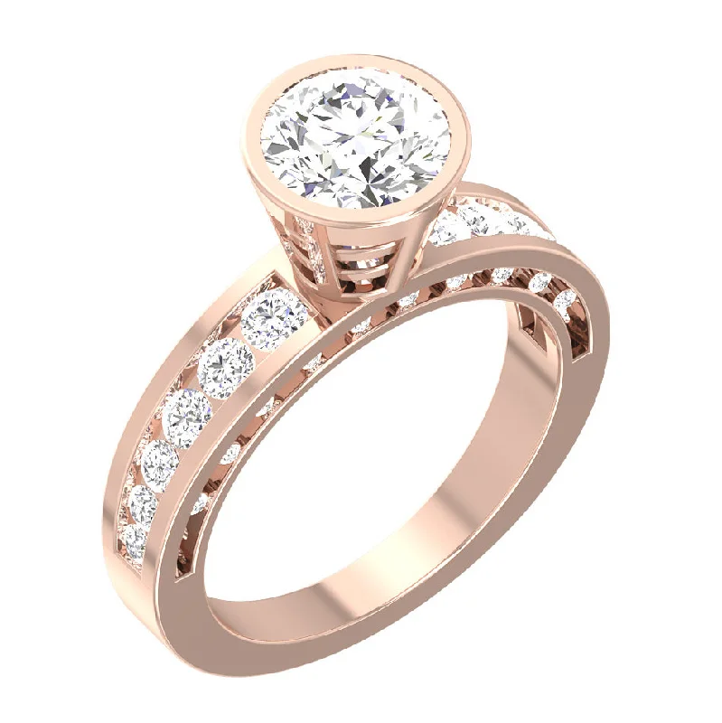 Women’s multi-stone engagement rings-The Damon Natural Diamond 14k Rose Gold Solitaire Engagement Ring