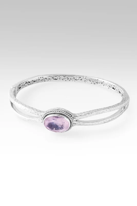 Women’s friendship bracelet-Seek Wisdom Bangle™ in Cloud Pink Rose Quartz